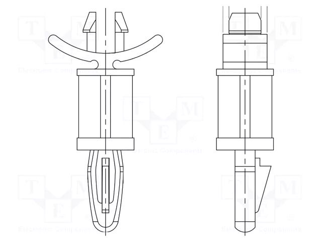 PCB distance; polyamide 66; L: 6.4mm; latch/latch; natural DREMEC DR8G814V41088
