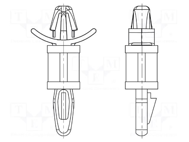 PCB distance; polyamide; L: 6.4mm; snap fastener; natural DREMEC DR8G813V40389