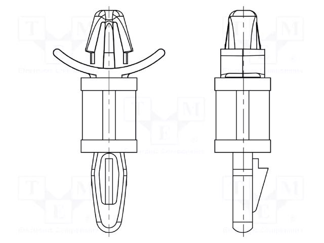 PCB distance; polyamide; L: 15.9mm; snap fastener; natural DREMEC DR8G813V40394