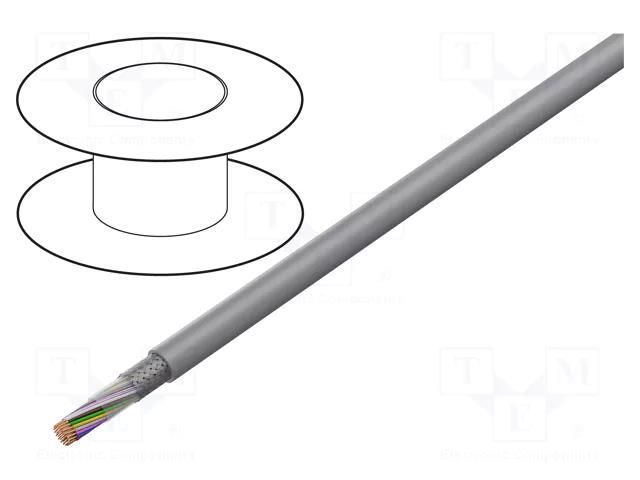 Wire; LiY-CY; 40x0.25mm2; shielded,tinned copper braid; PVC; grey HELUKABEL LIYCY40X0.25
