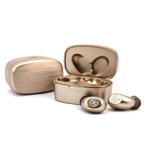 Guess GUTWSJL4GGO TWS Bluetooth headphones + gold/gold 4G docking station, Guess GUTWSJL4GGO GUTWSJL4GGO