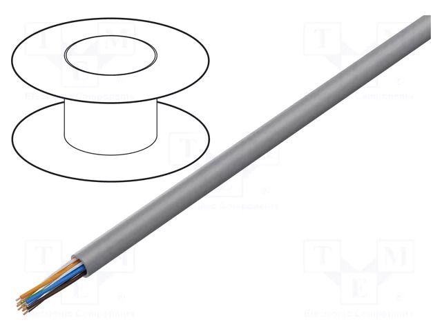 Wire; U/UTP; 4x2x26AWG; 5e; stranded; Cu; Insulation: PVC; grey; 100m GOOBAY U/UTP5E-FCU-100