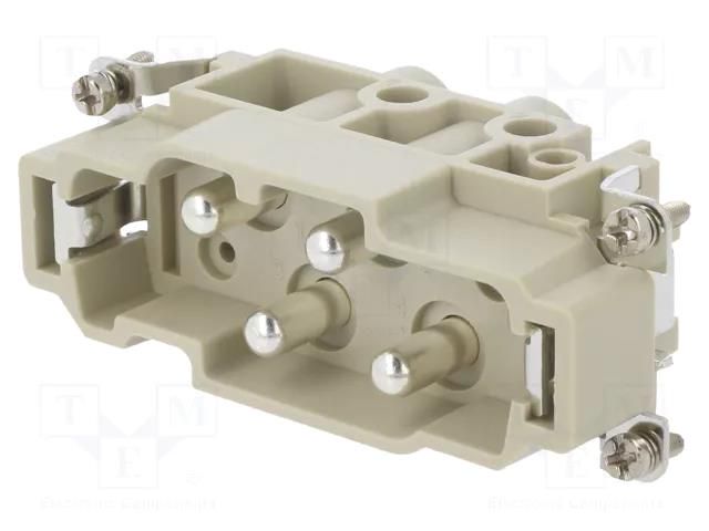 Connector: HDC; contact insert; male; DK; PIN: 6; 2+PE,4+PE; UL94V-0 DEGSON ELECTRONICS DK-4/0-M
