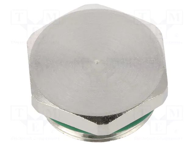 Stopper; M12; 1.5; IP68; brass; Plating: nickel; V-NE-Ms; Seal: FKM HUMMEL HUMMEL-1157120050