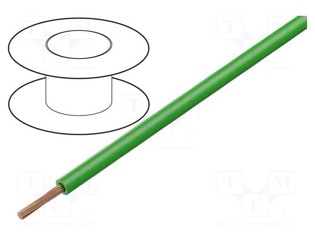 Wire; TLY; stranded; Cu; 0.12mm2; PVC; green; 150V,300V; 50m; Class: 5 BQ CABLE TLY0.12/50-GR