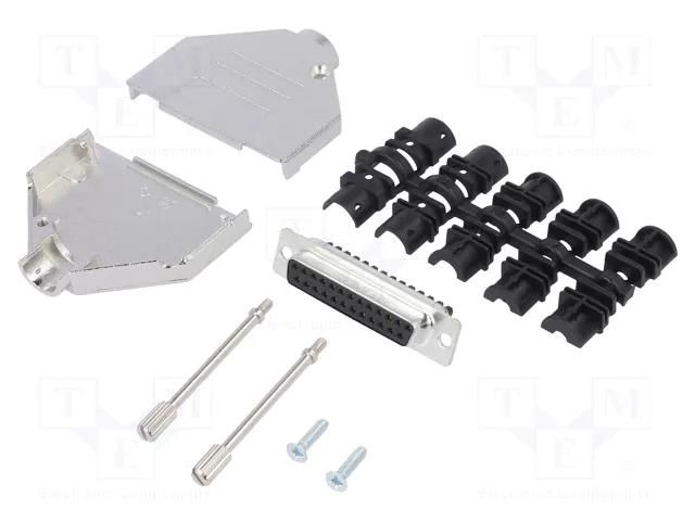 Connector: D-Sub; PIN: 25; female; straight; screw terminal AMPHENOL COMMUNICATIONS SOLUTIONS DTZK-25FSSC