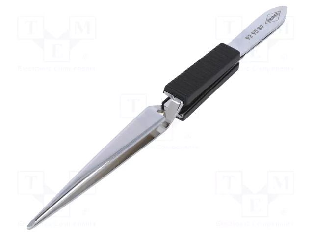 Tweezers; 160mm; Blade tip shape: flat; for precision works KNIPEX KNP.929589