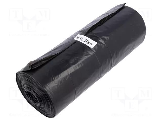 Trash bags; polyetylene LD; black; 160l; 20pcs. PLAST PL.03-02-16711