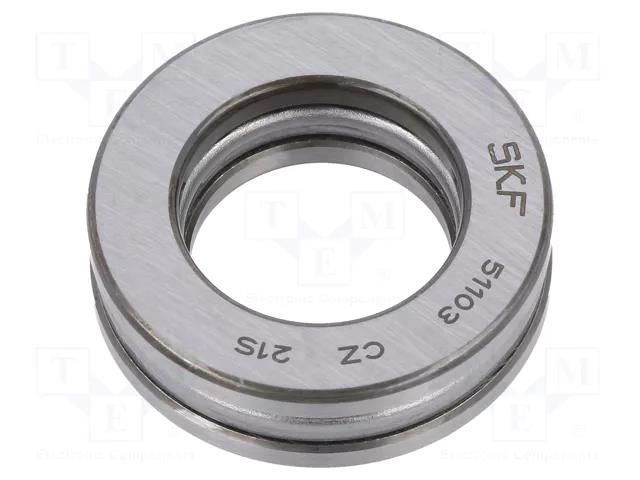 Bearing: ball; thrust single direction; Øint: 17mm; Øout: 30mm SKF SKF51103