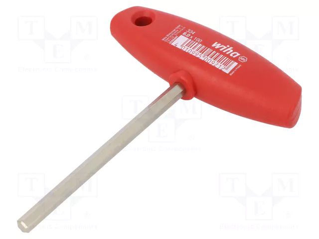 Wrench; hex key; HEX 6mm; Overall len: 132mm; Kind of handle: T WIHA WIHA.00921