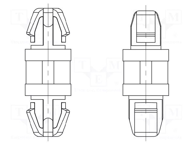 PCB distance; polyamide 66; L: 10mm; latch/latch; natural; UL94V-2 DREMEC DR8G817V41082