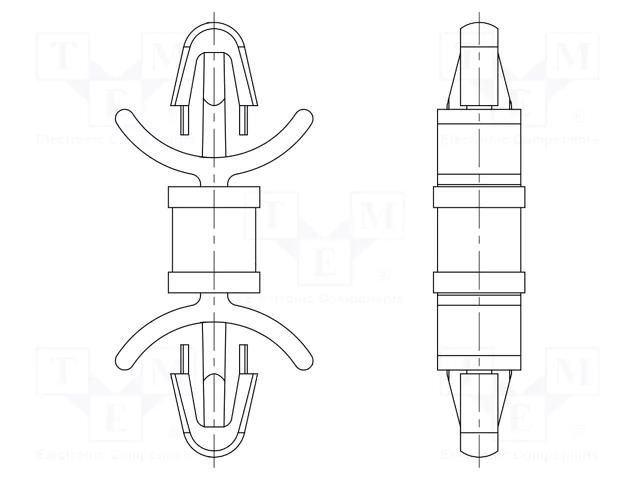 PCB distance; polyamide 66; L: 9.5mm; latch/latch; natural; 8G817 DREMEC DR8G817V40803