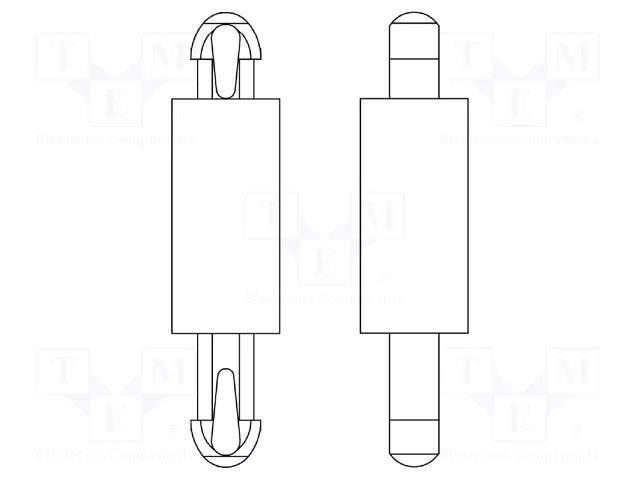 PCB distance; polyamide 66; L: 22mm; latch/latch; natural; UL94V-2 DREMEC DR8G806V40125