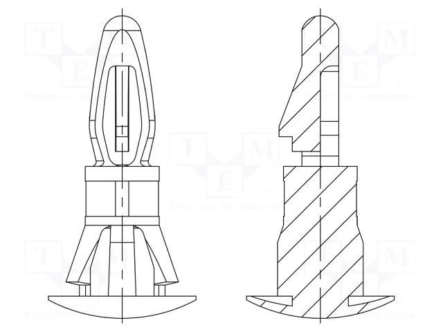 Assembly stud; polyamide 66; L: 15.9mm; latch/latch; natural DREMEC DR8G820V42024