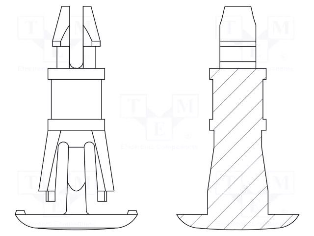 Assembly stud; polyamide 66; L: 7.9mm; latch/latch; natural; 8G820 DREMEC DR8G820V41212