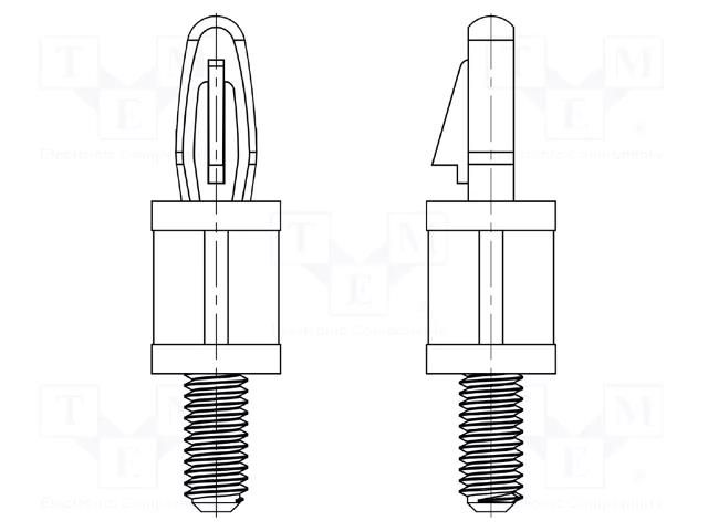 PCB distance; polyamide 66; L: 25.4mm; screwed rod,snap fastener DREMEC DR8G515V41155