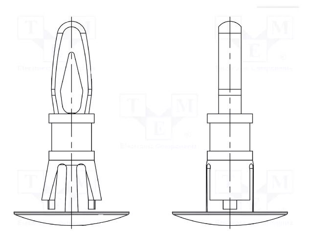 Assembly stud; polyamide 66; L: 4.8mm; latch/latch; natural; 8GG01 DREMEC DR8GG01V42695