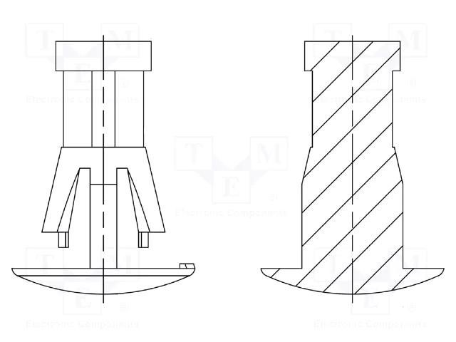 Assembly stud; polyamide 66; L: 10mm; snap fastener; natural DREMEC DR8G820V41244