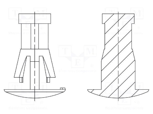Assembly stud; polyamide 66; L: 8mm; snap fastener; natural; 8G820 DREMEC DR8G820V41243