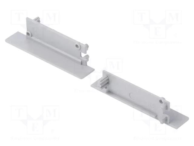 Cap for LED profiles; grey; 2pcs; ABS; FLAT8 TOPMET TOP-23120022