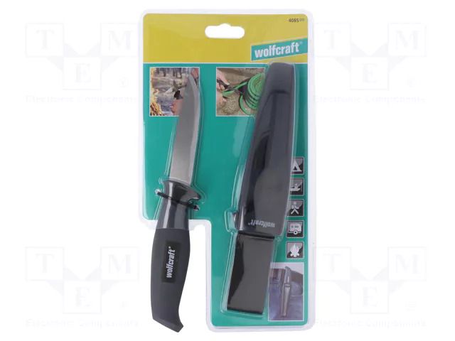 Knife; universal; 230mm; belt clip WOLFCRAFT WF4085000