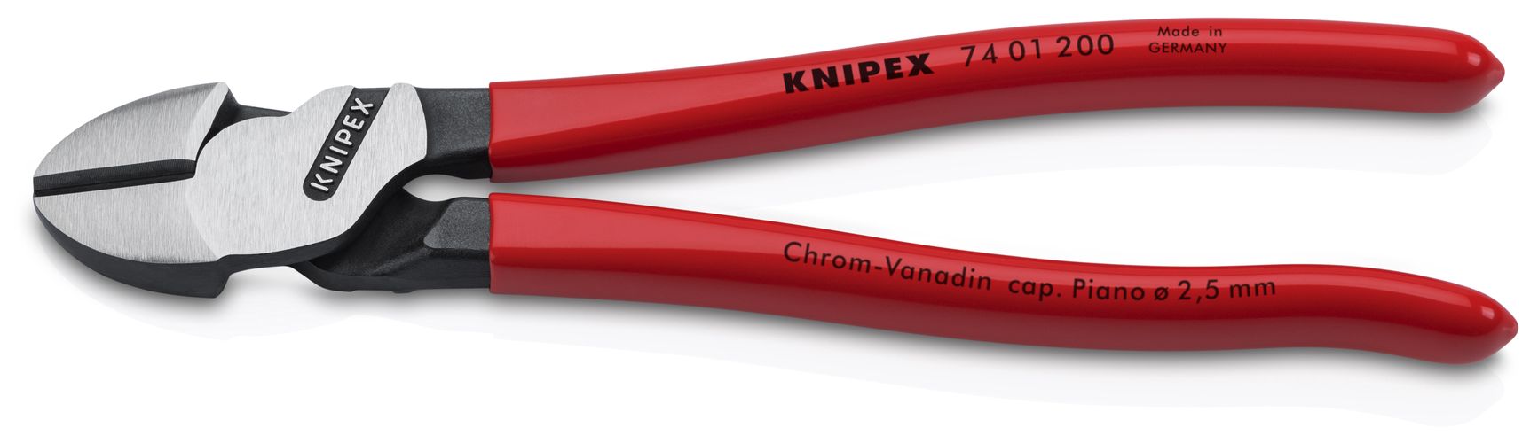 KNIPEX 74 01 200 SB High Leverage Diagonal Cutter with plastic coating black atramentized 200 mm 74 01 200 SB 4003773011927