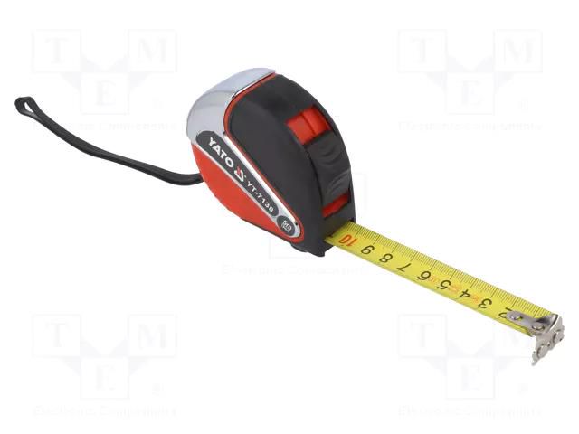 Measuring tape; L: 5m; Width: 19mm; ABS,metal; Class: II YATO YT-7130