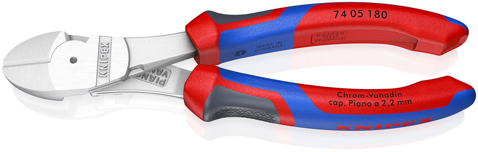 KNIPEX 74 05 180 High Leverage Diagonal Cutter with comfort handles chrome-plated 180 mm 74 05 180 4003773022978