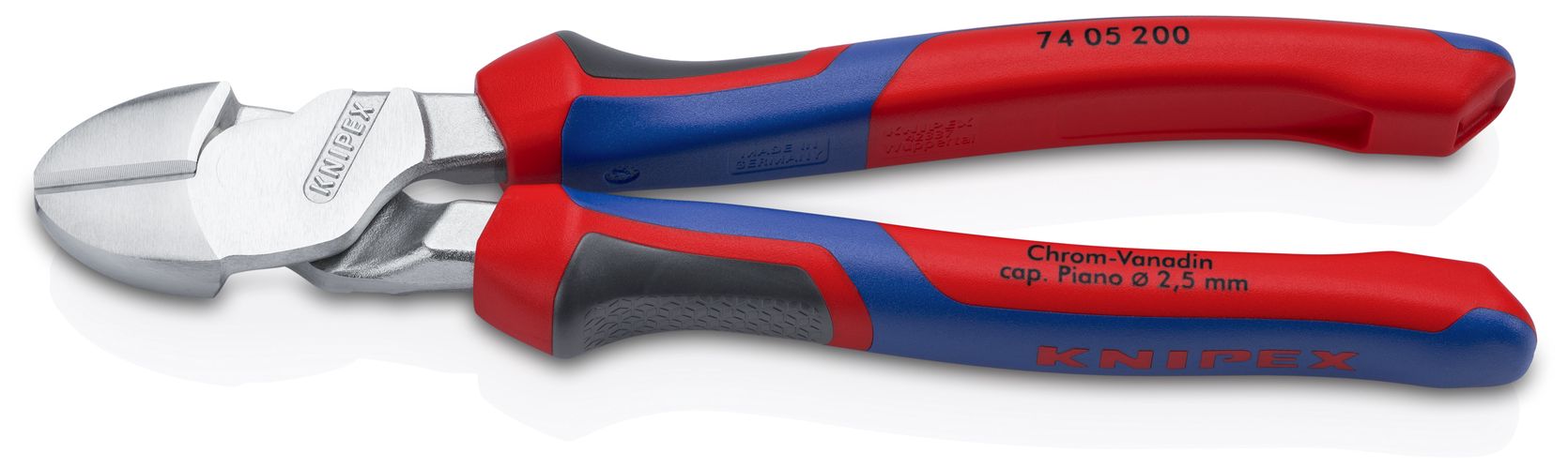 KNIPEX 74 05 200 High Leverage Diagonal Cutter with comfort handles chrome-plated 200 mm 74 05 200 4003773035367