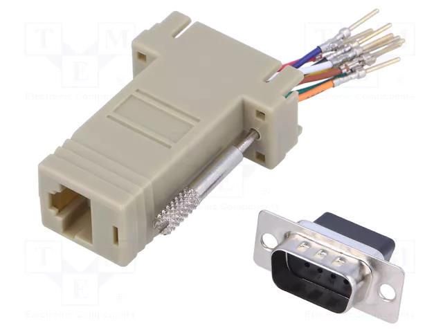 Transition: adapter; D-Sub 9pin male,RJ45 socket CONNFLY DS1055-09M8V0L