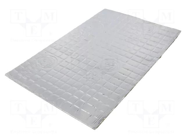 Damping mat; aluminium foil,butyl rubber; 375x250x1.8mm; 50pcs. SILENT COAT SC-M1.8G-4.69