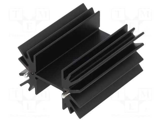 Heatsink: extruded; H; TO220; black; L: 41.9mm; W: 50.8mm; H: 25.4mm Wakefield Thermal 657-20ABPE