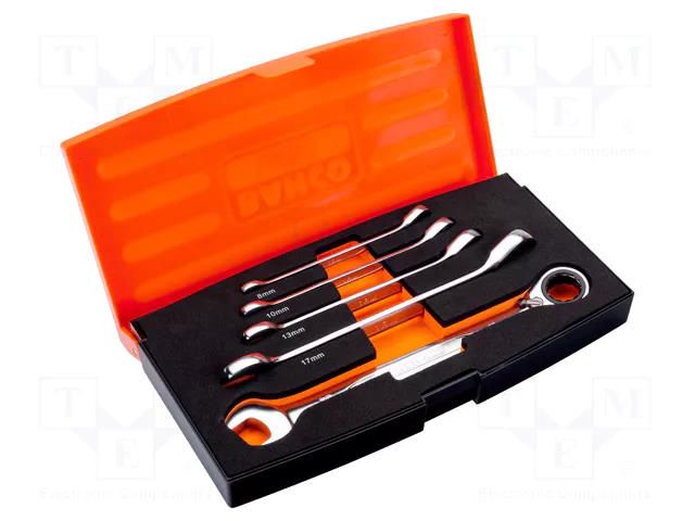 Wrenches set; combination spanner,with ratchet; 5pcs. BAHCO SA.1RM/S5