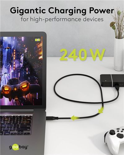 Cable USB C male - USB C male USB4 240W 20Gbit/s 2m compatible with Thunderbolt 3 Goobay 74189 4040849741890