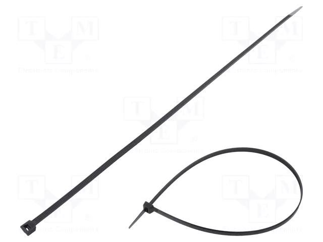 Cable tie; L: 500mm; W: 7.6mm; black; polyamide; 533N; Ømax: 150mm FIX&FASTEN FIX-S-7.6X500/BK