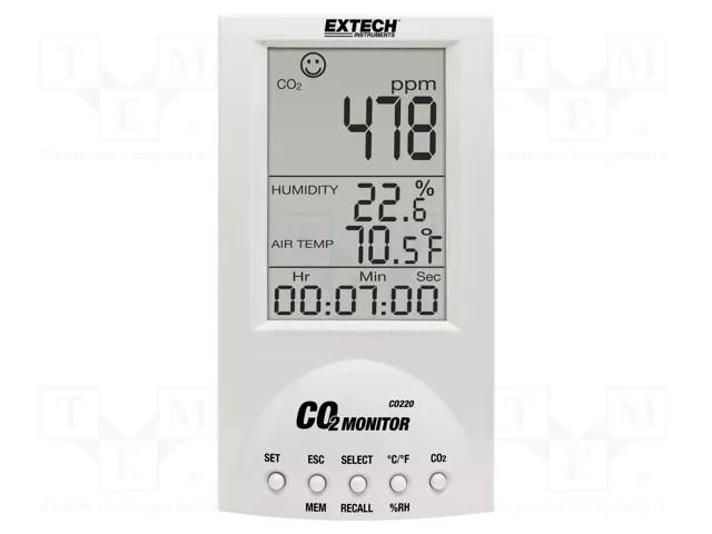 Meter: CO2, temperature and humidity; Range: 0÷9999ppm (CO2) EXTECH CO220