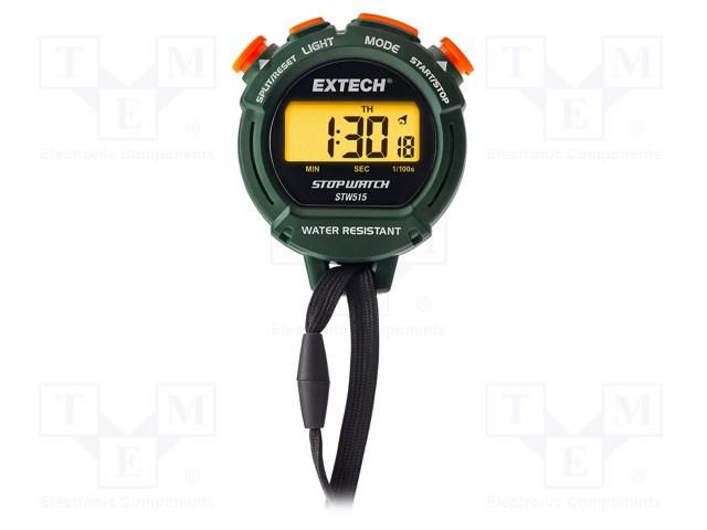 Meter: stop watch; LCD; Equipment: carrying strap; 56g; 68x77x19mm EXTECH STW515