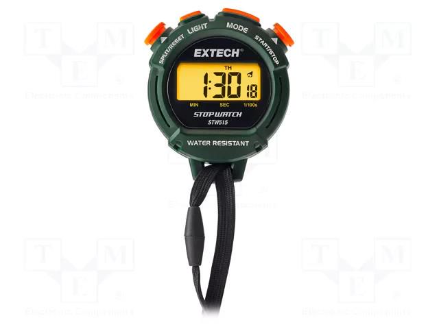 Meter: stop watch; LCD; Equipment: carrying strap; 56g; 68x77x19mm EXTECH STW515
