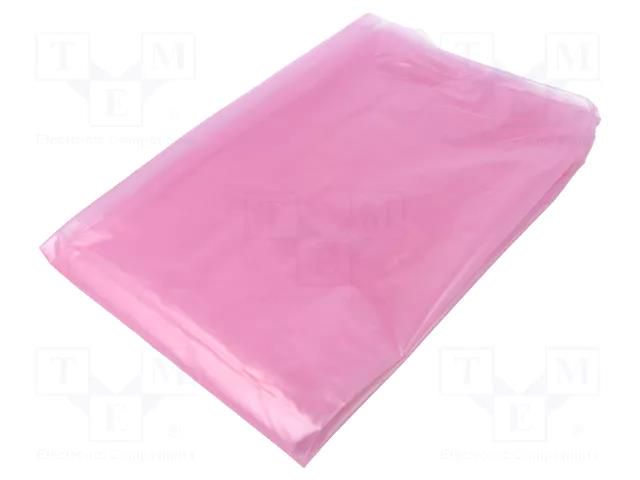 Waste bag; ESD; 28um; 180l; 10pcs; polyetylene; pink EUROSTAT GROUP ERS-410950013