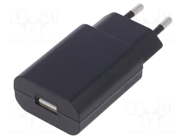 Power supply: switching; mains,plug-in; 5VDC; 1A; 5W; Out: USB CELLEVIA POWER CLW-0505-EB-BK