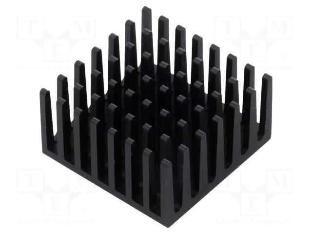 Heatsink: extruded; grilled; BGA; black; L: 27.9mm; W: 27.9mm; 658 Wakefield Thermal 658-60AB