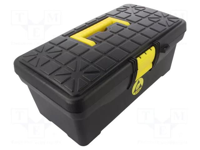 Container: chest; tool case; ESD; black,yellow; 350x180x150mm STATICTEC PRT-STS1500