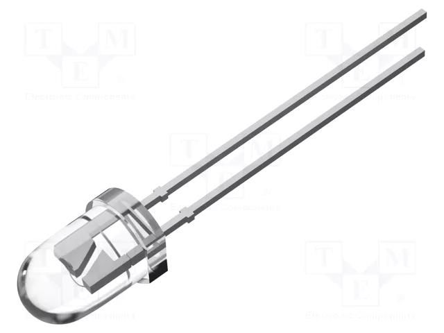 LED; white cold; 5mm; 60°; Front: convex; 12÷13.6VDC; No.of term: 2 OPTOSUPPLY OSW4745B61A