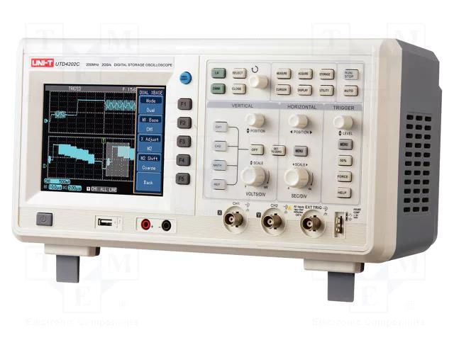 Oscilloscope: digital; Ch: 2; 200MHz; 2,5Gsps; 24Mpts; 2n÷50s/div UNI-T UTD4202C