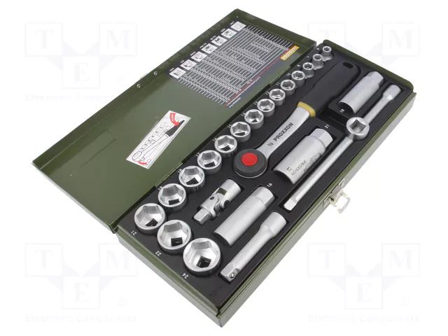 Wrench-set; 6-angles,socket spanner; 3/8"; 24pcs. PROXXON PR23110