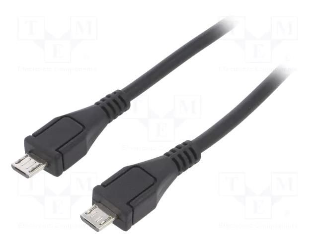 Cable; USB 2.0; USB B micro plug,both sides; nickel plated; 0.6m AKYGA AK-USB-17
