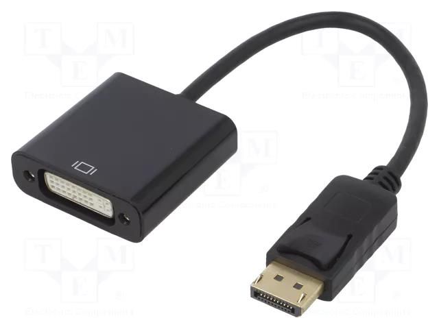 Adapter; DisplayPort plug,DVI-I (24+5) socket; 0.2m; black AKYGA AK-AD-58