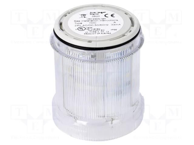 Module: light signaller; transparent; LED; 24VDC; 24VAC; IP66 AUER SIGNAL 901014405