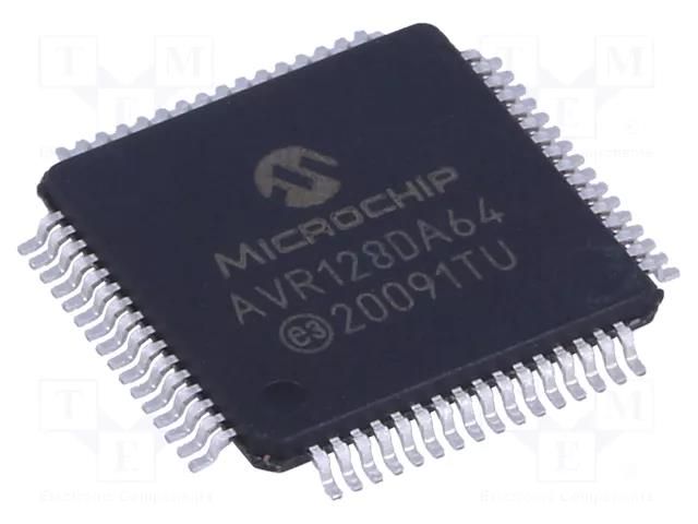 IC: AVR microcontroller; TQFP64; 1.8÷5.5VDC; Cmp: 3; AVR128; AVR-DA MICROCHIP TECHNOLOGY AVR128DA64-I/PT