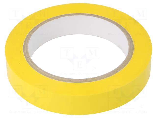 Tape: electrical insulating; W: 19mm; L: 66m; Thk: 0.06mm; yellow H-OLD HOLD-P.34-19-66/YL